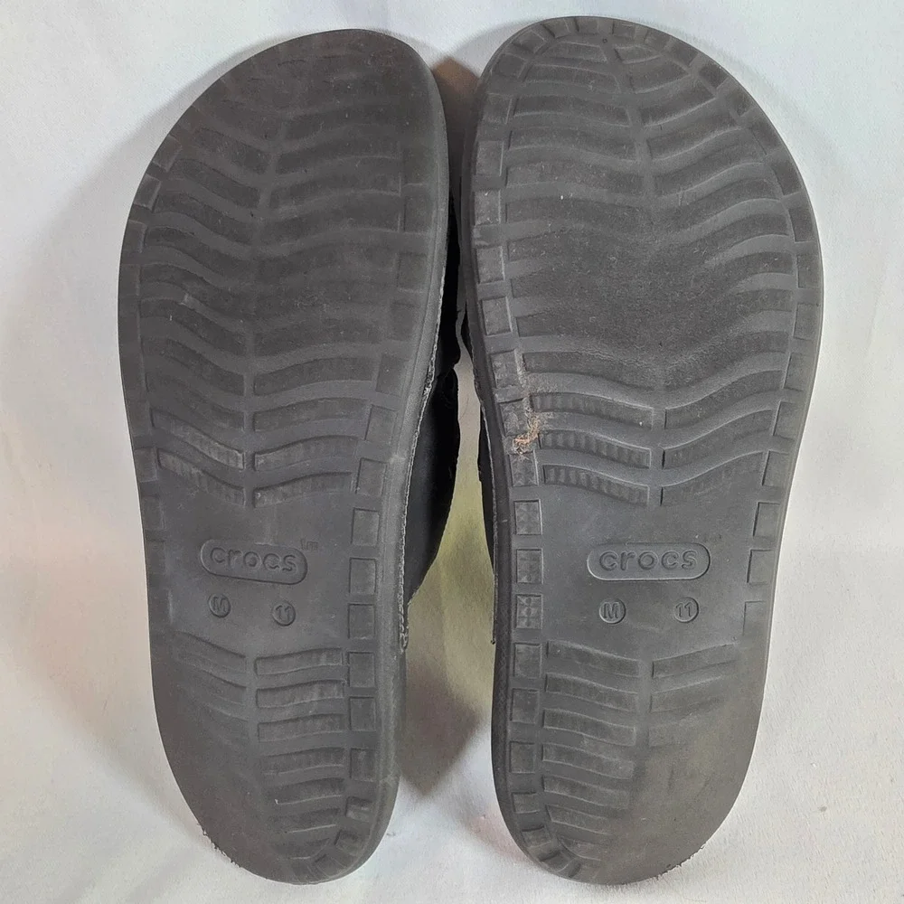 Crocs Vista II LiteRide Black Mens 11 Slide Sandals Double Strap Adjustable